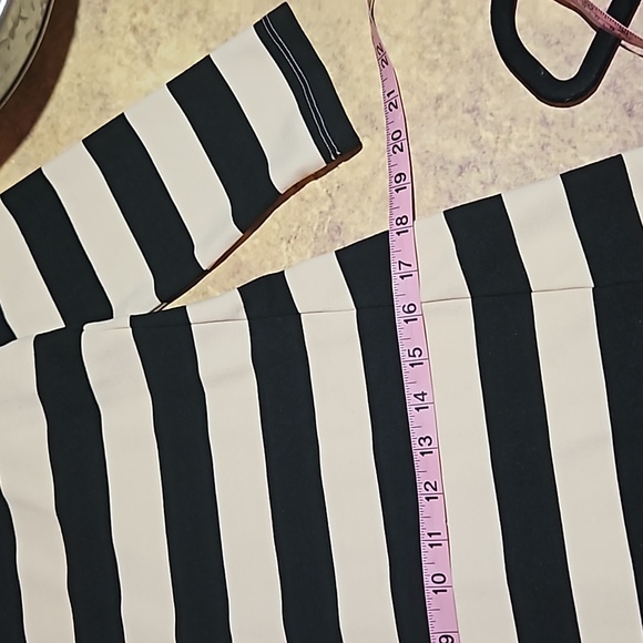 Beige and Black Striped Knit Dress - Picture 7 of 8